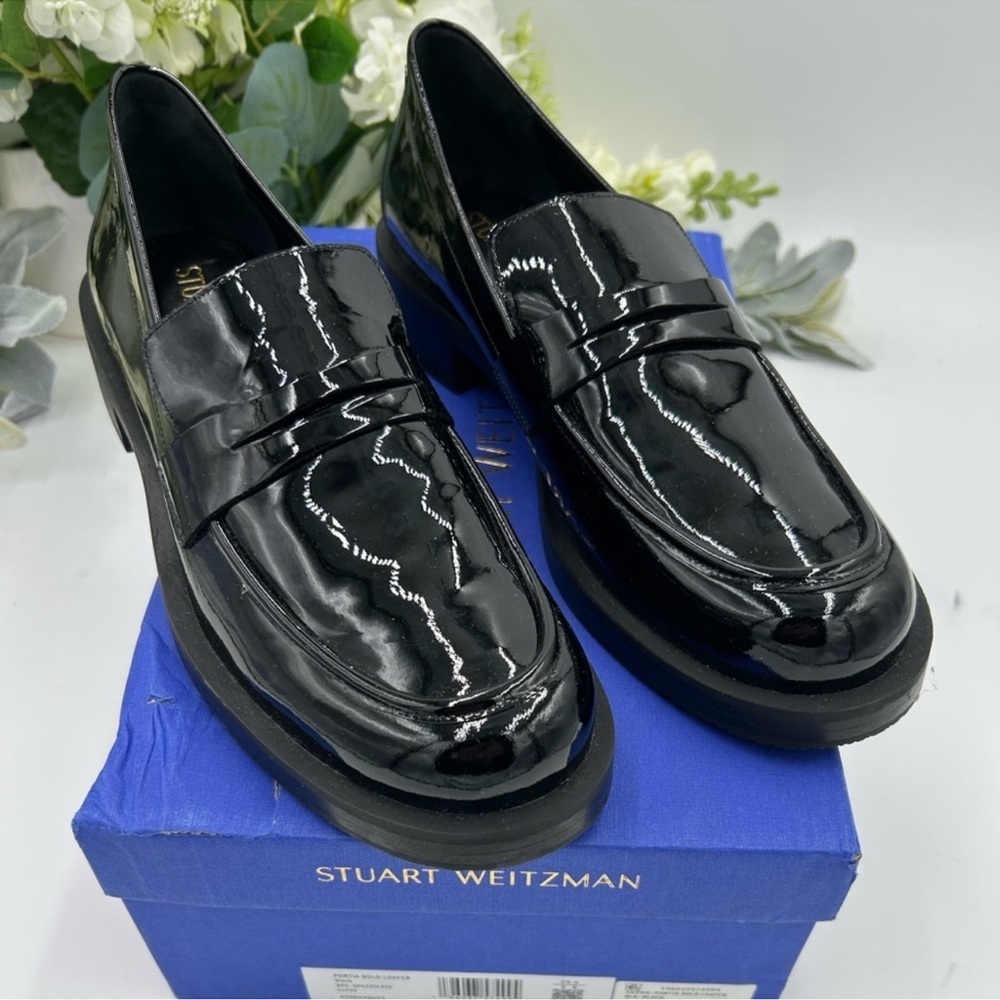 Women’s Stuart Weitzman Soho, patent leather loafers size 9.5 made in Spain